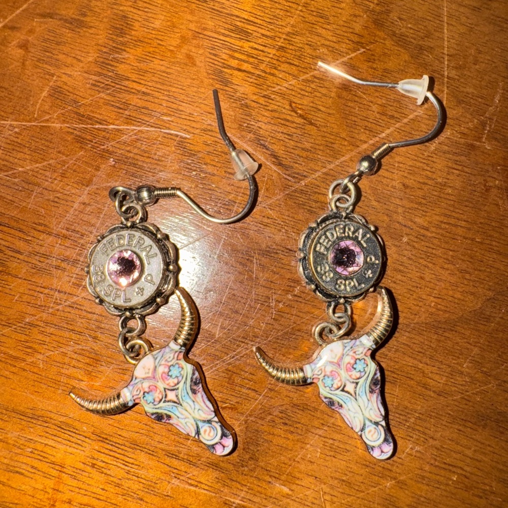 Handmade Bullet Jewelry Set – Ring & Earrings – Western Rodeo Style Size 7